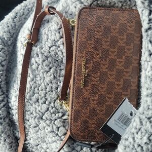 New Karl Lagerfeld Brown Mini Crossbody Purse